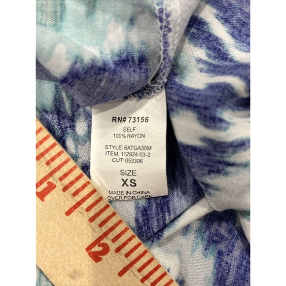 Athleta Women Midi Sun Dress Built in Bra Sz XS Aqua Blue White Halter Pockets - Picture 8 of 8